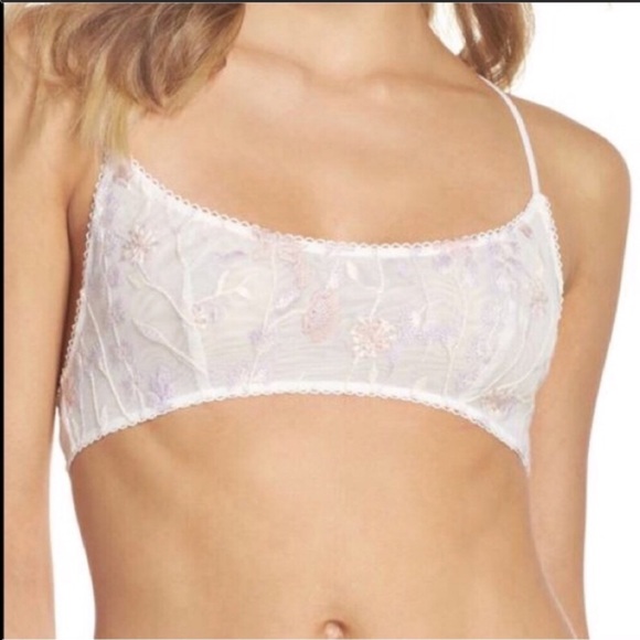 NEW FREE PEOPLE So Into You Embroidered Bralette M - Picture 2 of 7